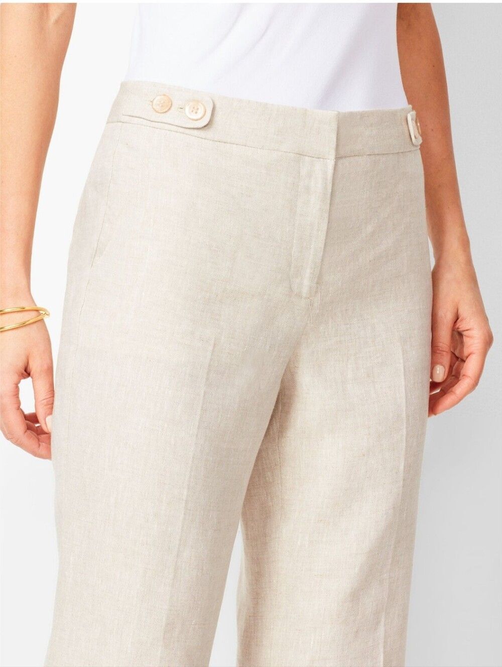 Talbots Windsor Linen Wide- Leg Slacks Pants Size 6p
